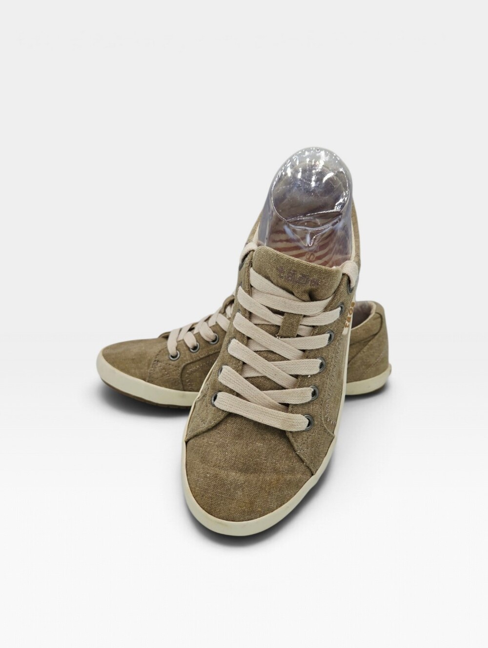 AOS Star Canvas Sneakers Women's US 8.5 EU 39 STA-12844 Tan Khaki Shoes VEUC - Picture 6 of 9